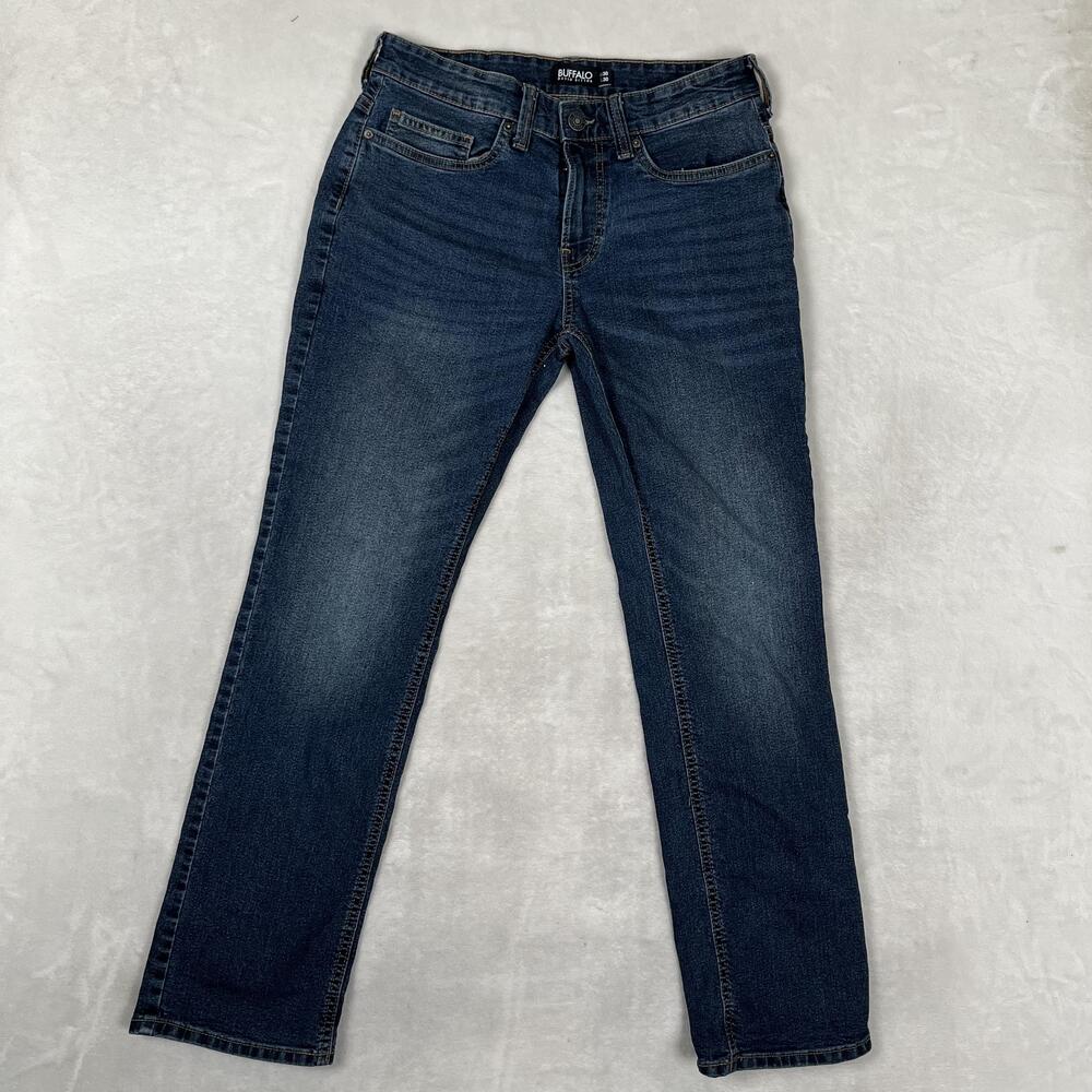 Buffalo David Bitton Straight Six Jeans Mens 30x30 Blue Denim Medium Wash